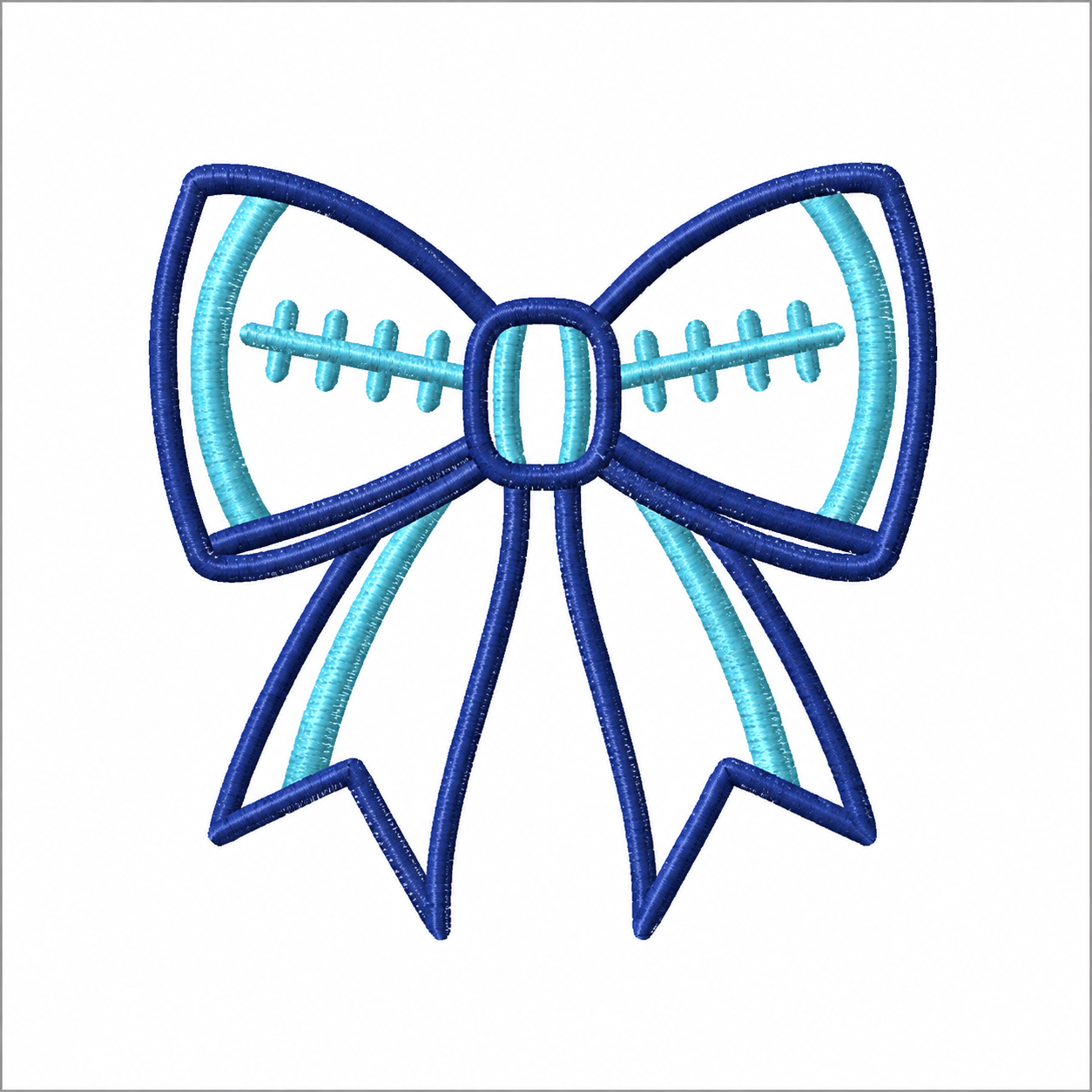 Bow Football Design 2.33" x 2.20" Digital Embroidery Design