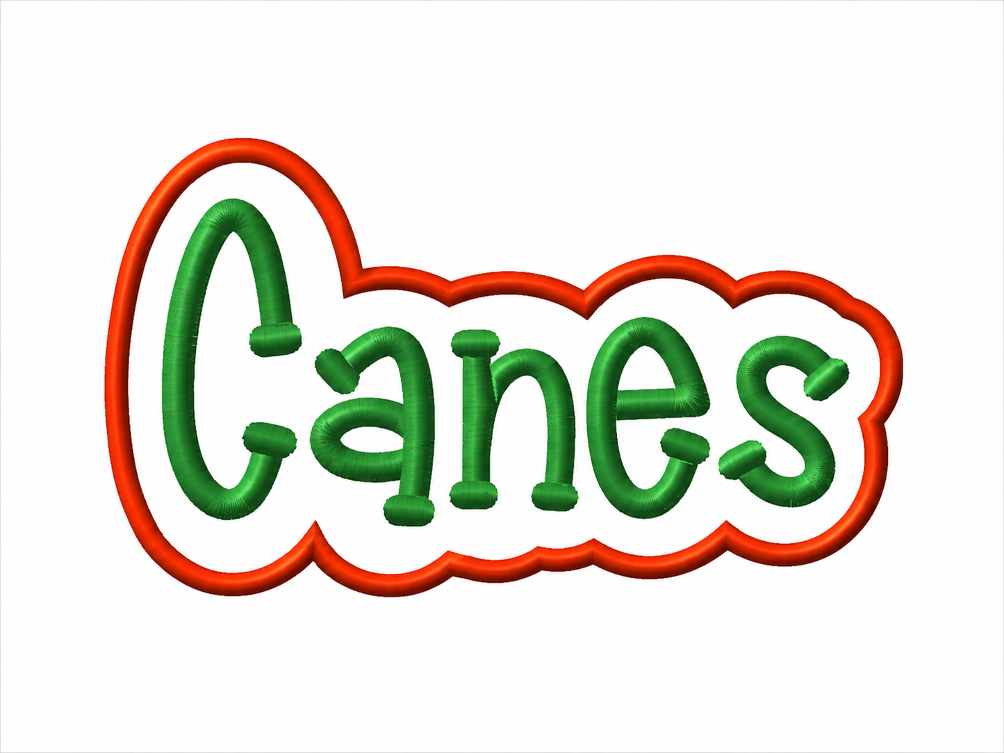Canes - Outlined Word - 4.49" W