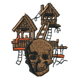 Skull with Tree Houses