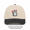 Halloween Devil with Pitchfork Ghost Digital Embroidery Download