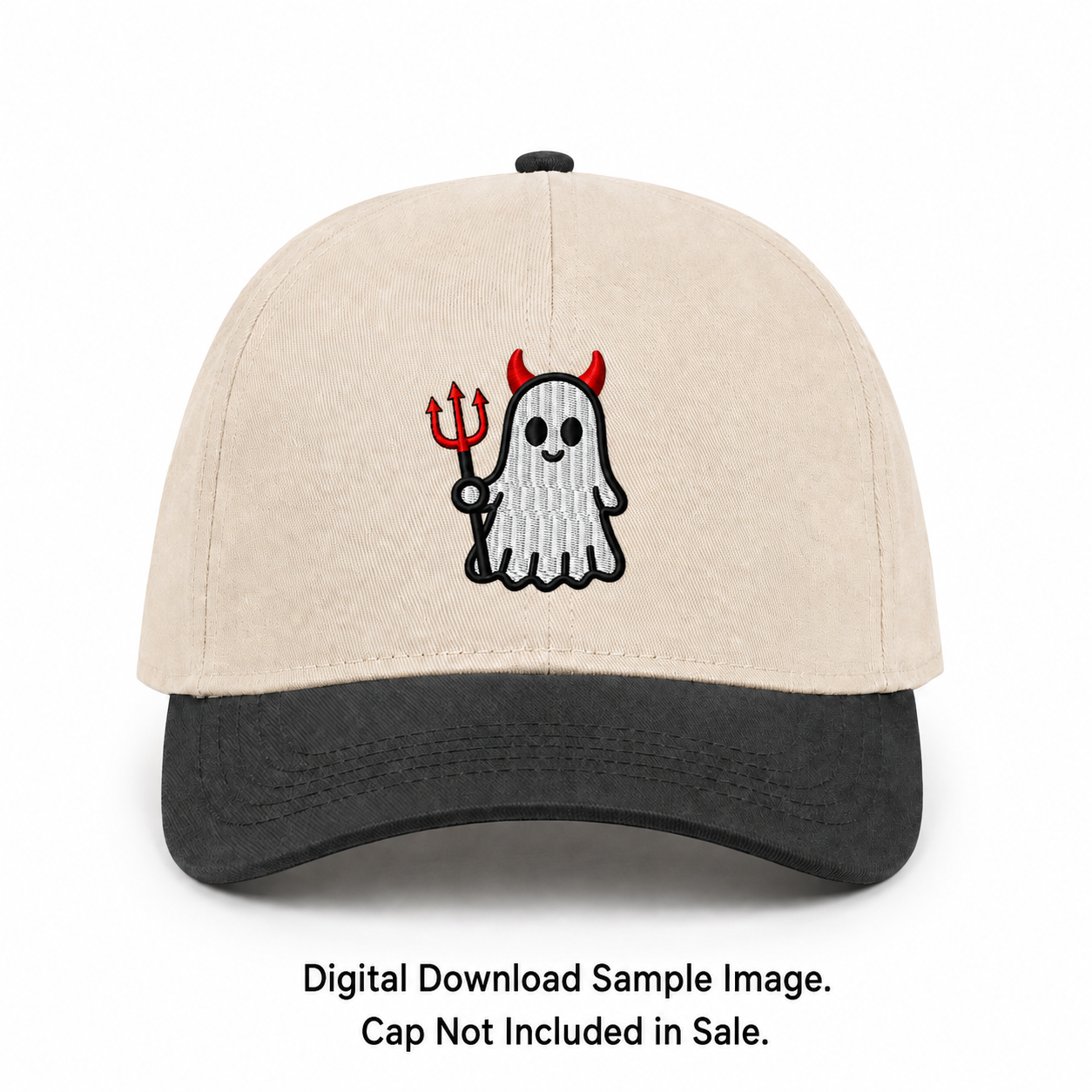 Halloween Devil with Pitchfork Ghost Digital Embroidery Download