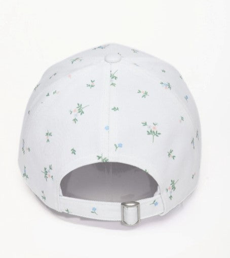 Nantucket Basket Embroidered Cap | All-Over Floral Print | Coastal Gift
