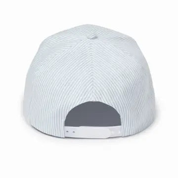 Nantucket Basket Embroidered Cap | Blue Seersucker Stripe | Nantucket Gift
