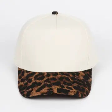 904 Embroidered Cap | Cream Crown & Leopard Print Visor | Northeast Florida Gift