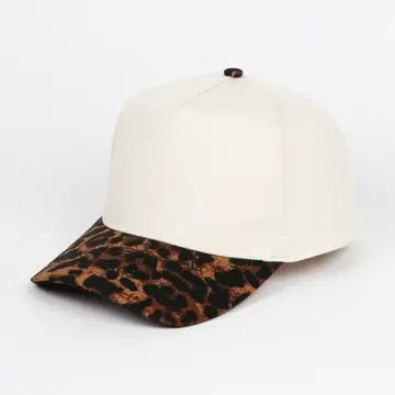 904 Embroidered Cap | Cream Crown & Leopard Print Visor | Northeast Florida Gift