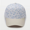 Nantucket Basket Embroidered Cap | Blue Floral Crown & Tan Visor | Coastal Gift
