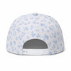 Nantucket Basket Embroidered Cap | Blue Floral Crown & Tan Visor | Coastal Gift