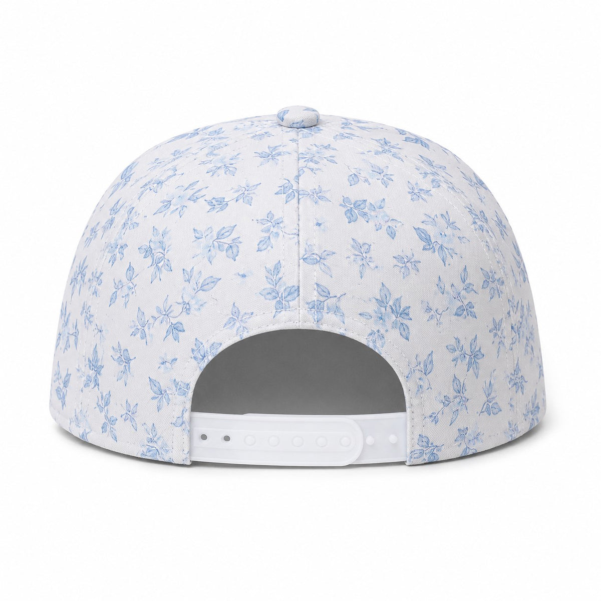 Nantucket Basket Embroidered Cap | Blue Floral Crown & Tan Visor | Coastal Gift
