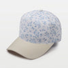 Nantucket Basket Embroidered Cap | Blue Floral Crown & Tan Visor | Coastal Gift