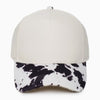 Yee Haw Embroidered Cap | Black & White Cow Print Visor | Country Western Gift