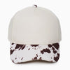 Howdy Embroidered Cap | Brown & White Cow Print Visor | Country Western Gift