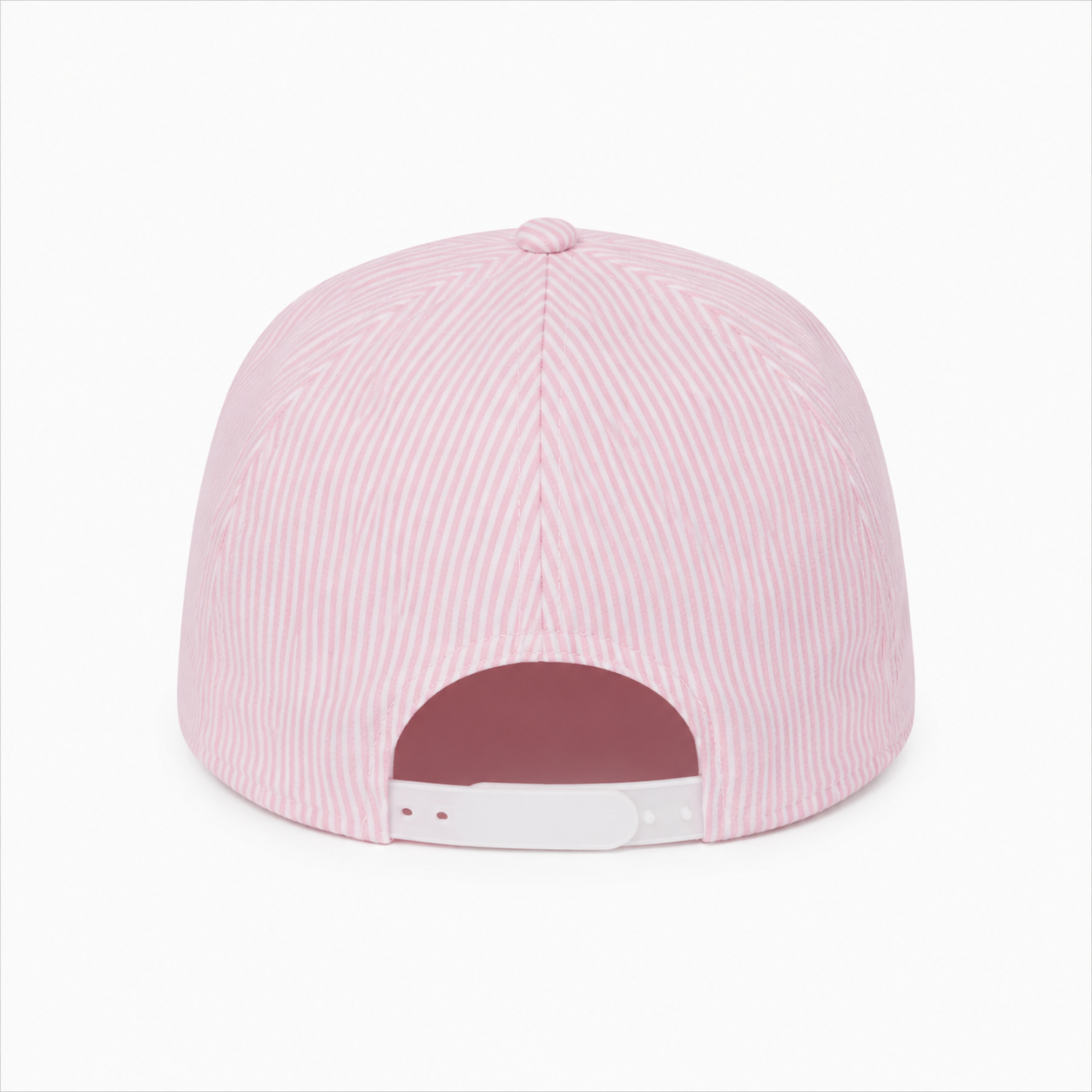 Nantucket Basket Embroidered Cap | Pink Seersucker Stripe | Nantucket Gift
