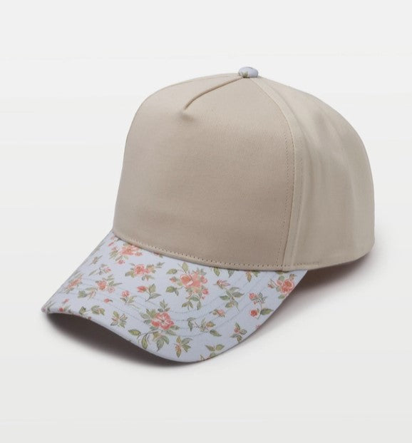 Nantucket Basket with Bow Embroidered Cap | Multi-Color Floral Visor | Coastal Gift