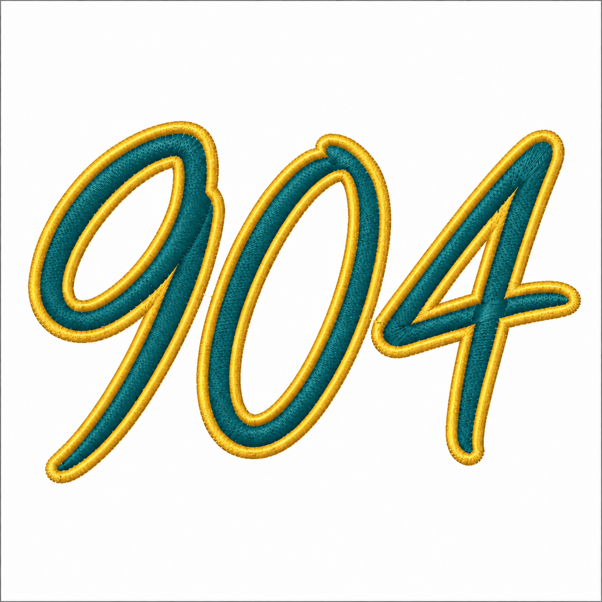 904 Area Code NE Florida Jacksonville Team Sports Fan Design Digital Embroidery Download (Copy)