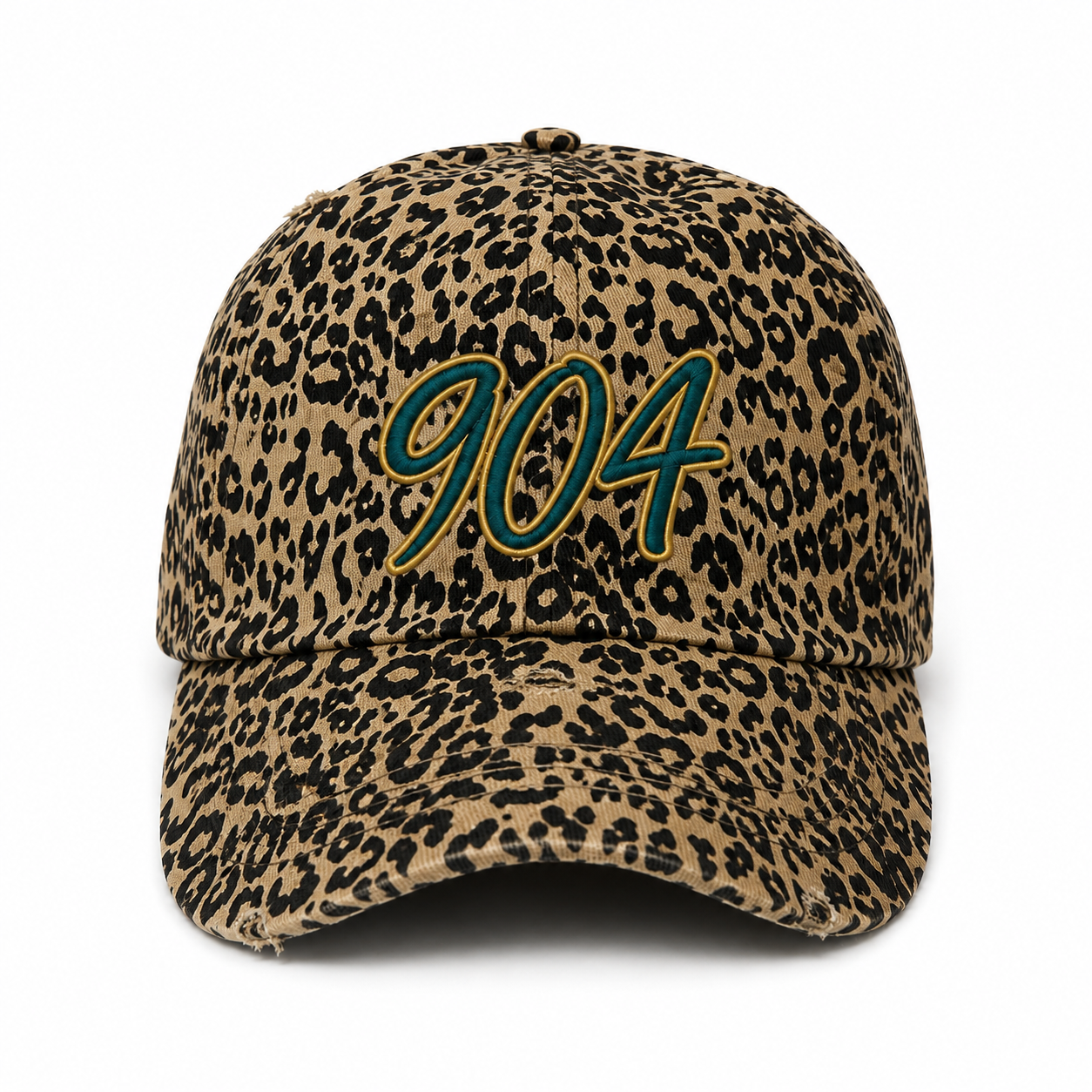 904 Embroidered Cap | All-over Leopard Print | Northeast Florida Gift