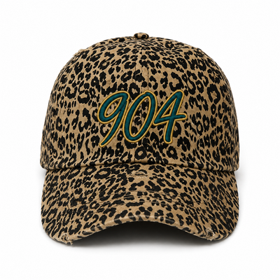 904 Embroidered Cap | All-over Leopard Print | Northeast Florida Gift