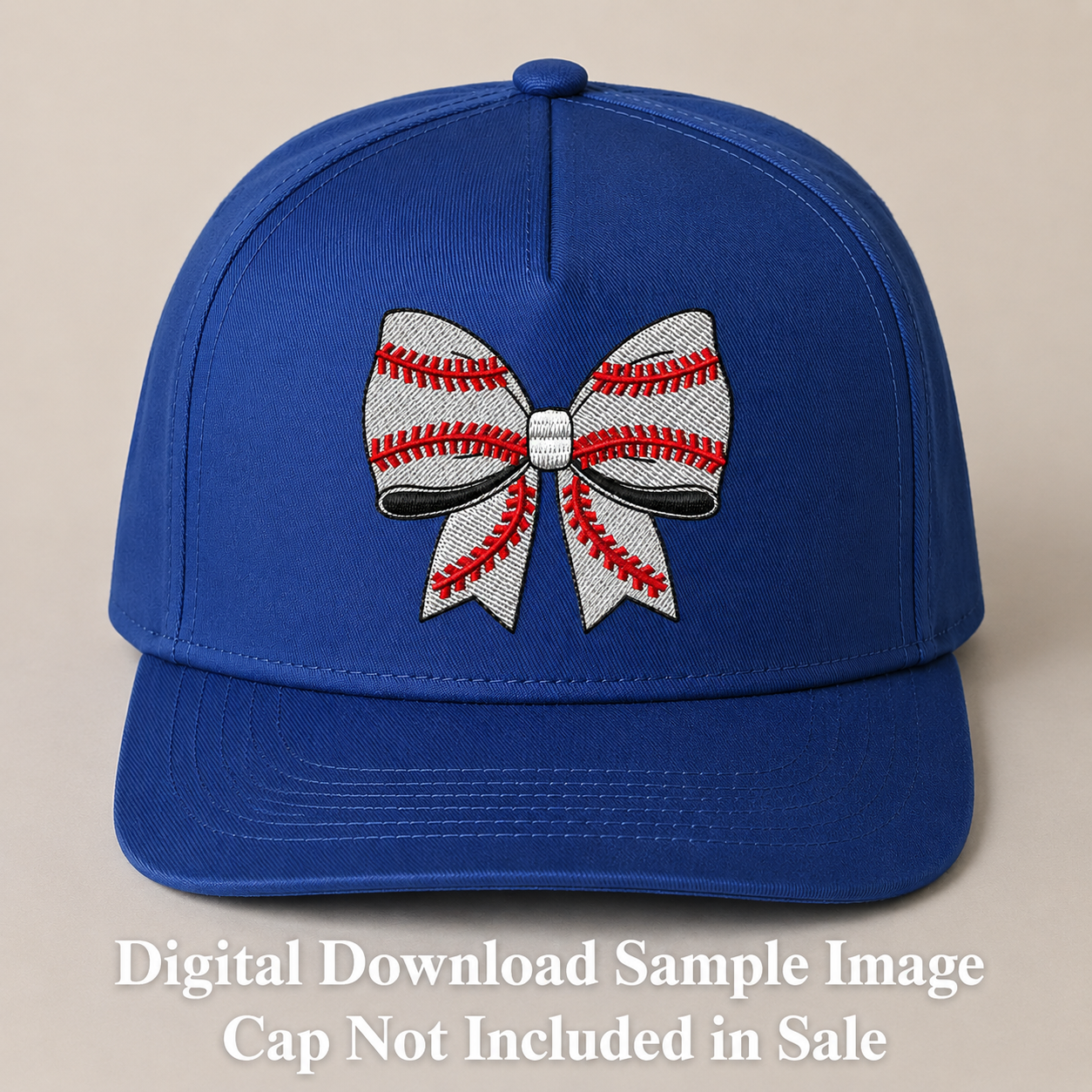 Bow Baseball Design 2.50" x 2.14" Digital Embroidery Design