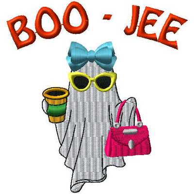 Halloween Boo-Jee Shopping Ghost | 4.44" x 4.70" | Machine Embroidery Design | Digital Download