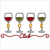 BOOK Club Wine Glasses Machine Embroidery Design | Digital Download