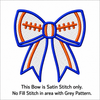 Bow Football Design 2.33" x 2.20" Digital Embroidery Design