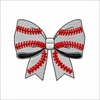Bow Baseball Design 2.50" x 2.14" Digital Embroidery Design