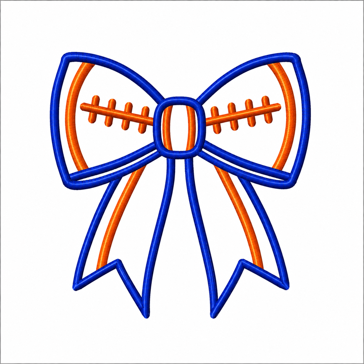 Bow Football Design 2.33" x 2.20" Digital Embroidery Design
