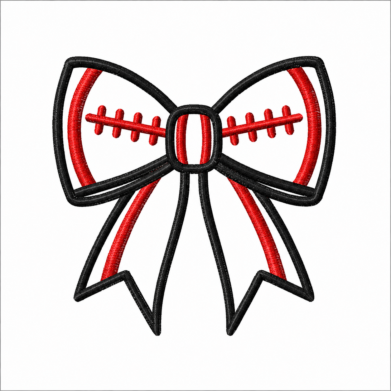 Bow Football Design 2.33" x 2.20" Digital Embroidery Design