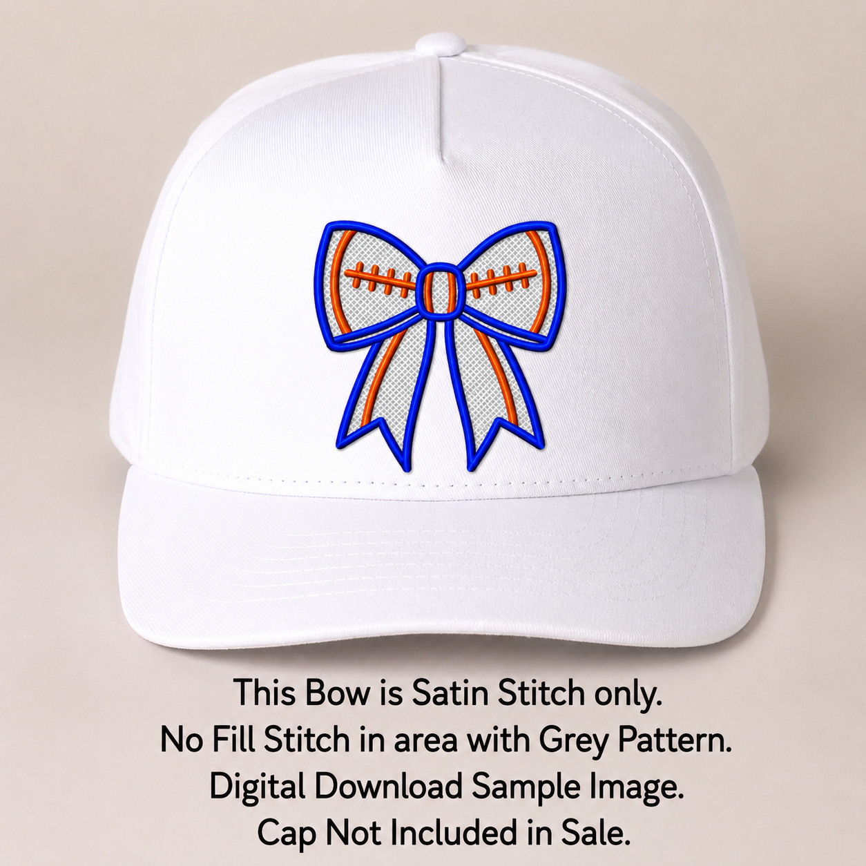 Bow Football Design 2.33" x 2.20" Digital Embroidery Design