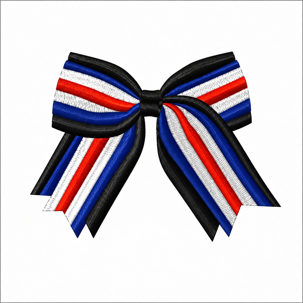 Bow Team Spirit 2.50" x 1.56" Digital Embroidery Design