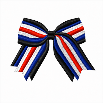 Bow Team Spirit 2.50" x 1.56" Digital Embroidery Design