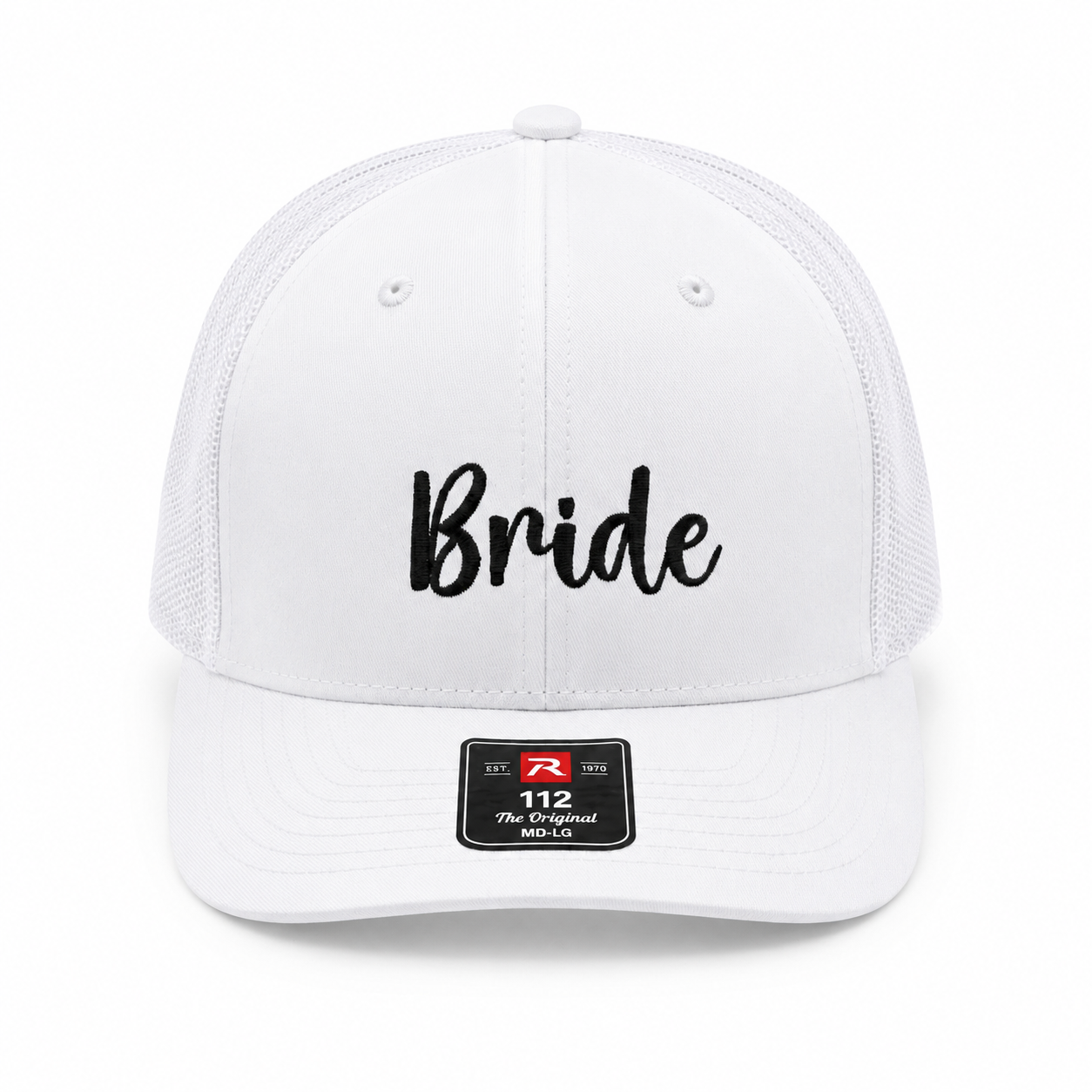 Bride Embroidered Cap | White Richardson 112 Trucker Hat | Bachelorette & Wedding Gift