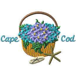 Cape Cod Basket Hydrangeas & Shells