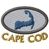Cape Cod Map Oval & Arched Letters Machine Embroidery Design | Digital Download