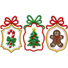 Christmas Icons Machine Embroidery Design | 3.97" x 2.24" | Digital Download