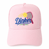 Dinker Embroidered Cap | Pink Seersucker Pickleball Hat | Pickleball Gift