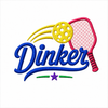 Dinker Pickleball Racquet and Ball Machine Embroidery Design | Digital Download
