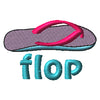 Flop Word with Flip Flop Machine Embroidery Design | Digital Download