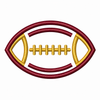 Football Outline 1 Team Sports Fan Design Digital Embroidery Download