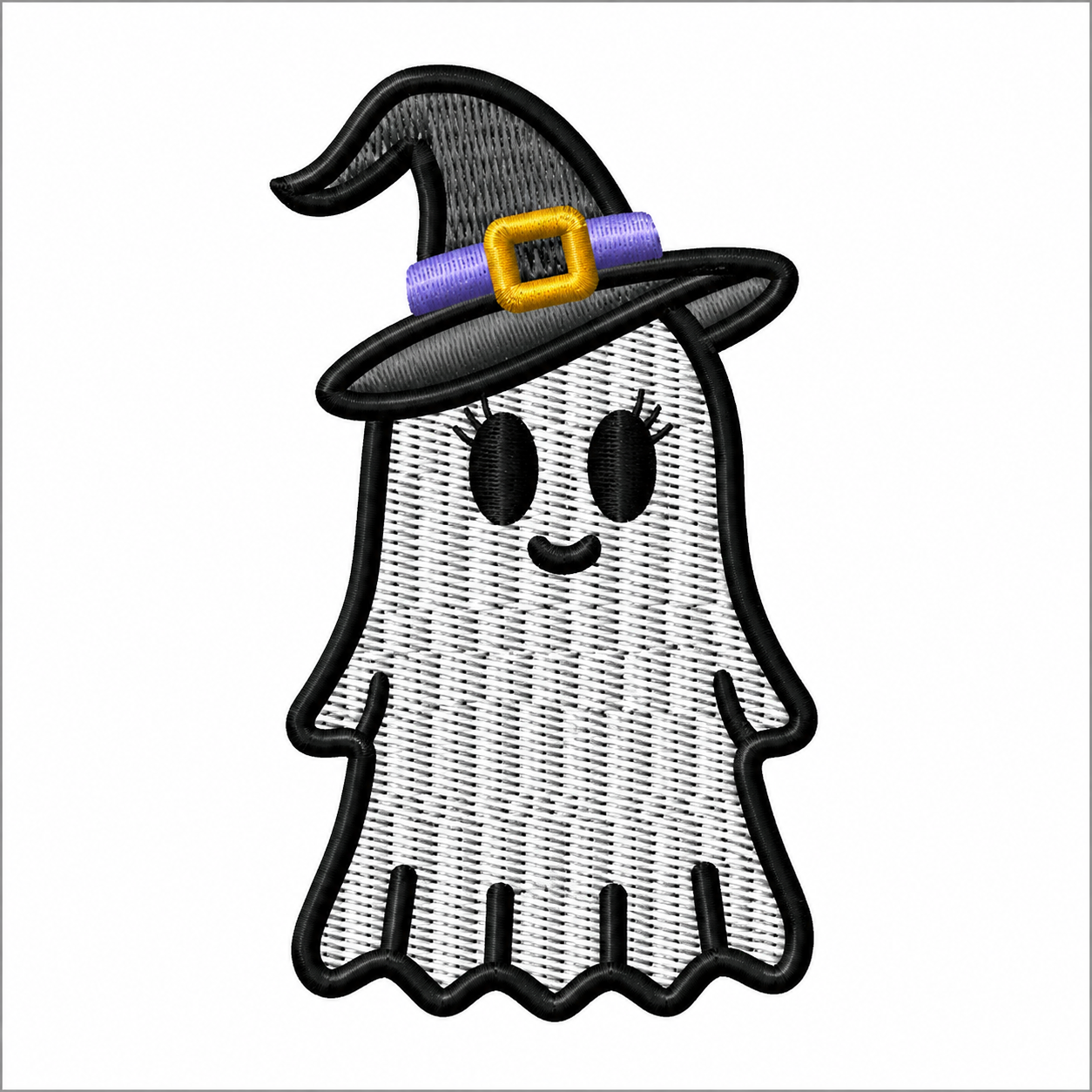 Halloween Ghost with Witch Witches Hat Digital Embroidery Download