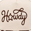 Howdy Embroidered Cap | Brown & White Cow Print Visor | Country Western Gift