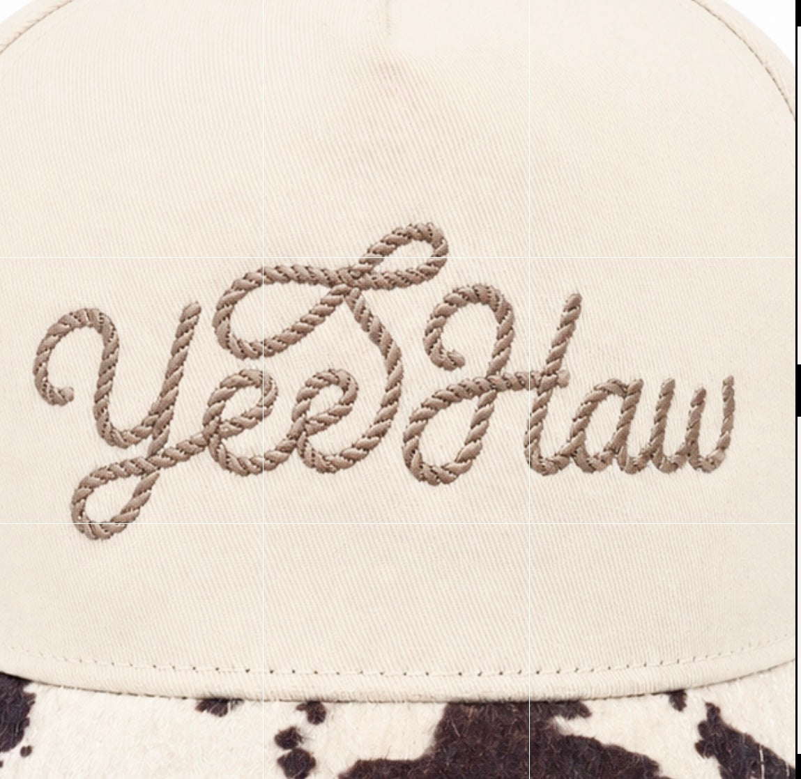 Yee Haw Embroidered Cap | Black & White Cow Print Visor | Country Western Gift
