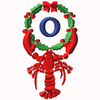 Lobster with Wreath - O Machine Embroidery Design | Digital Download