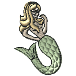 Mermaid Machine Embroidery Design | 1.31" x 2.03" | Digital Download