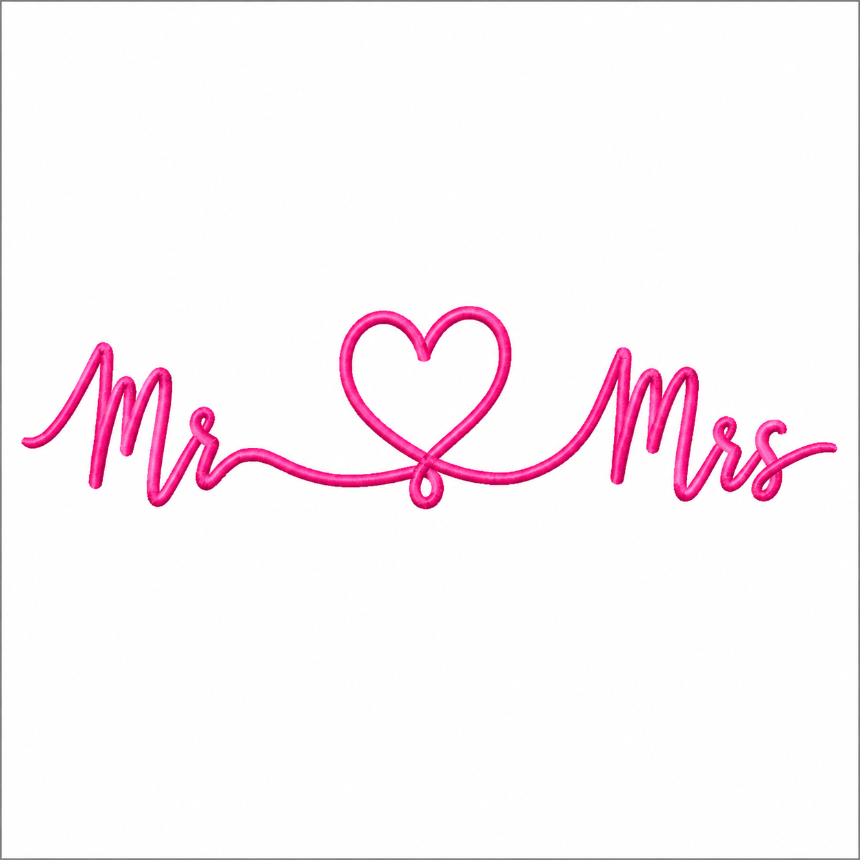 Mr and Mrs Wedding Shower Digital Embroidery Design