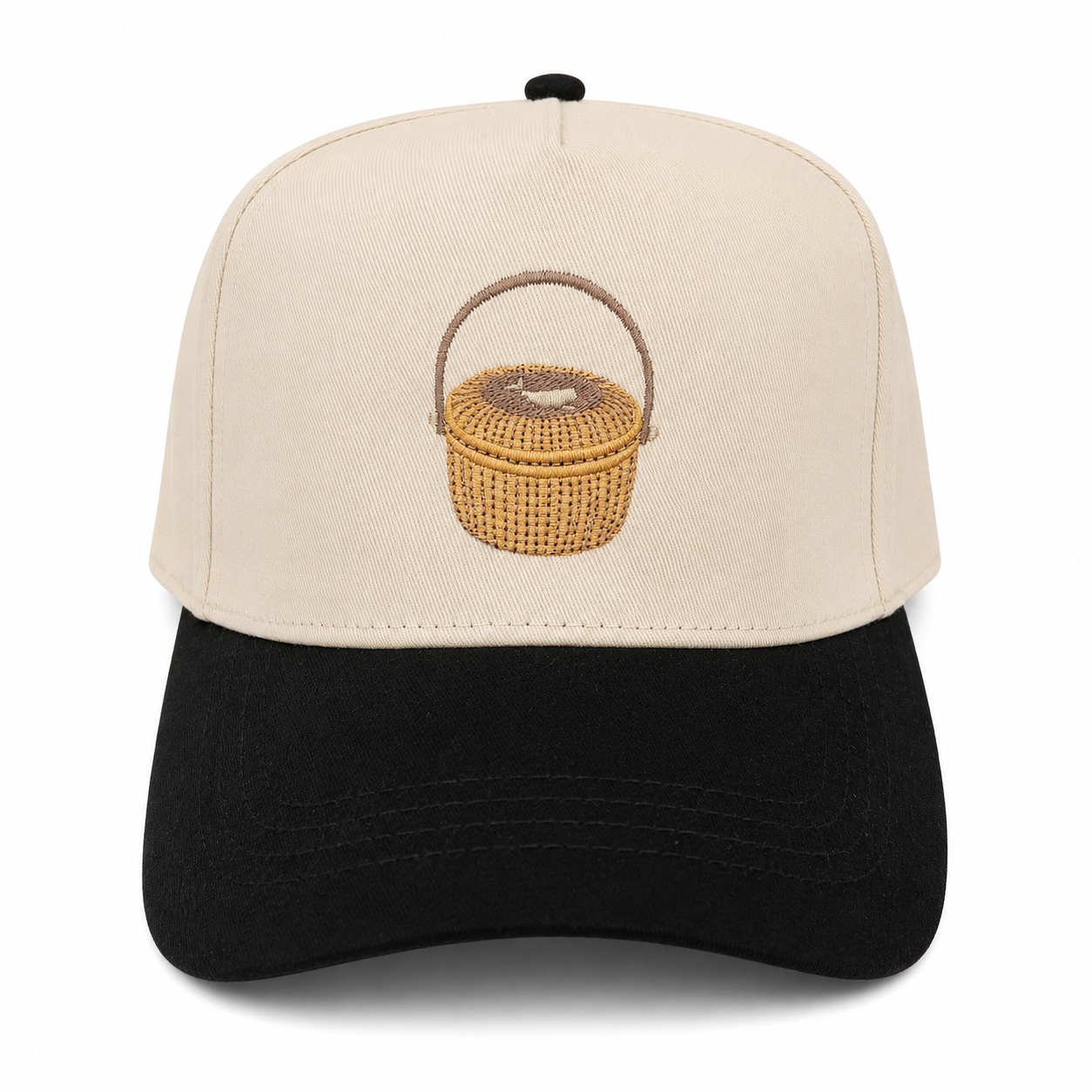 Nantucket Basket Embroidered Cap | Black Visor | Classic Coastal Gift