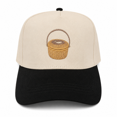 Nantucket Basket Embroidered Cap | Black Visor | Classic Coastal Gift