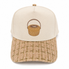 Nantucket Basket Embroidered Cap | Brown Plaid Visor | Coastal Gift