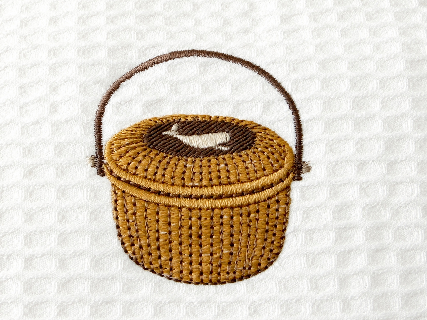 Nantucket Basket Embroidered Makeup Bag | Coastal Gift