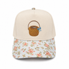 Nantucket Basket with Bow Embroidered Cap | Multi-Color Floral Visor | Coastal Gift