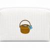 Nantucket Basket with Bow Embroidered Makeup Bag | Coastal Gift
